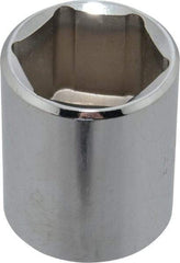 Proto - 1/2" Drive, Standard Hand Socket - 6 Points, 1-1/2" OAL, Chrome Finish - USA Tool & Supply