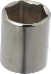 Proto - 1/2" Drive, Standard Hand Socket - 6 Points, 1-1/2" OAL, Chrome Finish - USA Tool & Supply