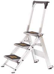 Little Giant Ladder - 3 Steps, 2-1/4' High, Type IA Rating, Aluminum Step Ladder - 300 Lb Capacity, 21-3/4" Base Width - USA Tool & Supply