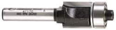 Amana Tool - 1/2" Cut Diam, 1/2" Length of Cut, 2 Flute Flush Trim Edge Profile Router Bit - Carbide-Tipped, 1/4" Shank Diam, 1-31/32" OAL, Uncoated - USA Tool & Supply