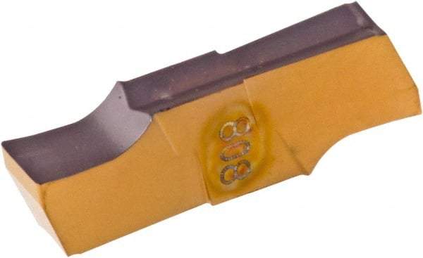 Iscar - 3.18GIPI Grade IC808, 3mm Cutting Width Carbide Grooving Insert - 0.61" Max Depth of Cut, Neutral, 0.0079" Corner Radius, TiAlN/AlTiN+TiN Finish - USA Tool & Supply