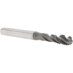 Emuge - M10x1.50 Metric 3 Flute 6H Modified Bottoming Spiral Flute Tap - Cobalt, GLT-1 Finish, 100mm OAL, Right Hand Flute, Right Hand Thread, Series Enorm - USA Tool & Supply