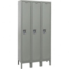 Hallowell - 3 Door, 1 Tier, Premium Wardrobe Lockers - USA Tool & Supply