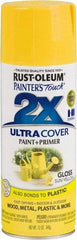 Rust-Oleum - Sun Yellow, Gloss, Enamel Spray Paint - 8 to 12 Sq Ft per Can, 12 oz Container - USA Tool & Supply