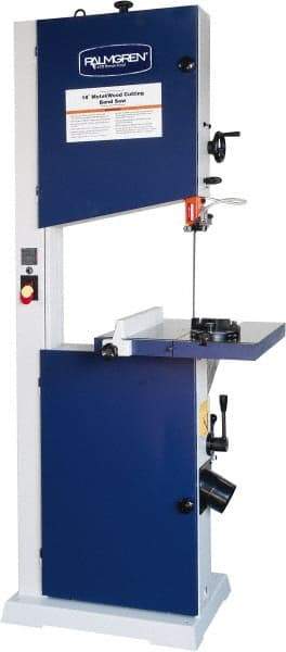 Palmgren - 18" Throat Capacity, Variable Speed Pulley Vertical Bandsaw - 45, 65, 90, 110, 155, 215, 3,000 SFPM, 1.5 hp, Single Phase - USA Tool & Supply