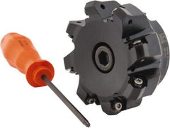 Kennametal - 3" Cut Diam, 1" Arbor Hole, 3.23mm Max Depth of Cut, 45° Indexable Chamfer & Angle Face Mill - 8 Inserts, HNGJ 0604... Insert, Right Hand Cut, 8 Flutes, Through Coolant, Series Dodeka Mini - USA Tool & Supply