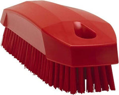 Vikan - 0.7" Bristle Length, Polyester Scrub Brush - 1-1/2" Wide Head, 4-1/2" OAL, Red, Polypropylene Block - USA Tool & Supply