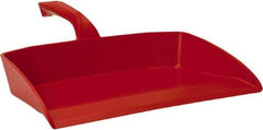 Vikan - 12-1/2" Wide Handheld Dustpan - Plastic Body, 4-1/2" Handle, Red - USA Tool & Supply