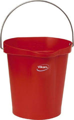 Vikan - 3 Gal, Polypropylene Round Red Single Pail with Pour Spout - Handle Included - USA Tool & Supply