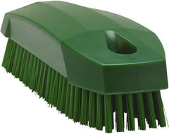 Vikan - 0.7" Bristle Length, Polyester Scrub Brush - 1-1/2" Wide Head, 4-1/2" OAL, Green, Polypropylene Block - USA Tool & Supply