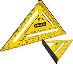 Stanley - 12" Blade Length x 12" Base Length, ABS Plastic Rafter Square - 1/8" Graduation, 10.2" Base Width - USA Tool & Supply