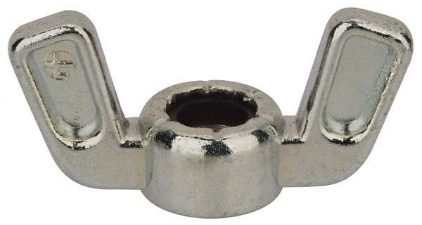 Value Collection - 5/16-24 UNF, Zinc Plated, Zinc Alloy Nylon-Insert Locking Wing Nut - Grade 2, 1-1/2" Wing Span, 0.718" Wing Span - USA Tool & Supply