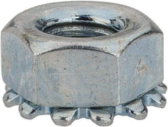Value Collection - M4x0.7, Zinc Plated, Steel Hex Nut with External Tooth Washer - 8.2mm Washer Diam, 7mm Width Across Flats - USA Tool & Supply