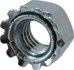 Value Collection - M5x0.8, Zinc Plated, Steel Hex Nut with External Tooth Washer - 9.5mm Washer Diam, 8mm Width Across Flats - USA Tool & Supply