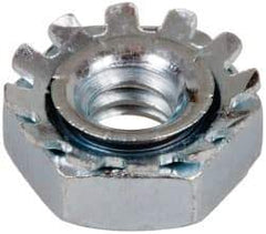 Value Collection - M6x1, Zinc Plated, Steel Hex Nut with External Tooth Washer - 11.5mm Washer Diam, 10mm Width Across Flats - USA Tool & Supply