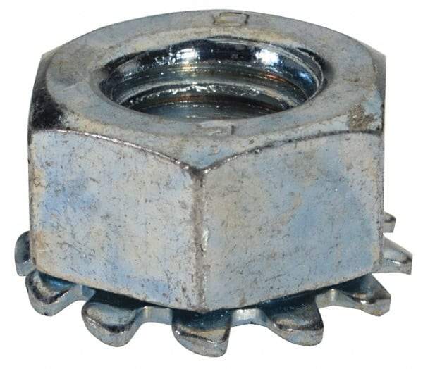 Value Collection - M8x1.25, Zinc Plated, Steel Hex Nut with External Tooth Washer - 15mm Washer Diam, 13mm Width Across Flats - USA Tool & Supply
