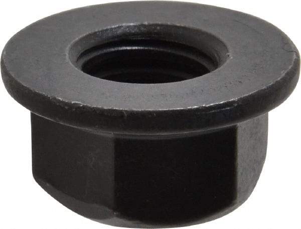 Value Collection - 1/2-13 UNC Grade G Hex Flange Lock Nut with Distorted Thread - 3/4" Width Across Flats, 27/64" High, Phosphate & Oil Finish - USA Tool & Supply