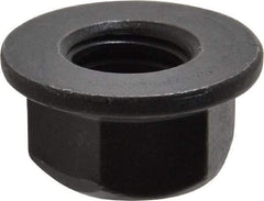 Value Collection - 1/2-13 UNC Grade G Hex Flange Lock Nut with Distorted Thread - 3/4" Width Across Flats, 27/64" High, Phosphate & Oil Finish - USA Tool & Supply