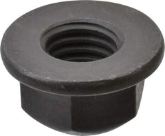 Value Collection - 5/8-11 UNC Grade G Hex Flange Lock Nut with Distorted Thread - 15/16" Width Across Flats, 11/16" High, Phosphate & Oil Finish - USA Tool & Supply