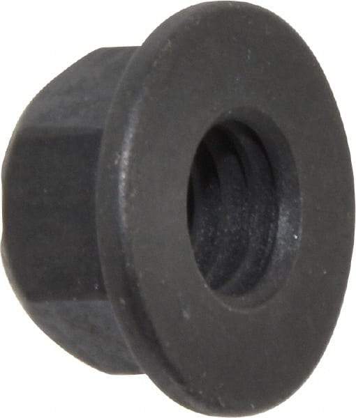 Value Collection - 3/8-16 UNC Grade G Hex Flange Lock Nut with Distorted Thread - 9/16" Width Across Flats, 27/64" High, Phosphate & Oil Finish - USA Tool & Supply