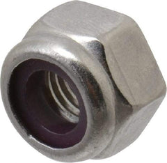 Value Collection - 1/4-28 UNF 18-8 Hex Lock Nut with Nylon Insert - 7/16" Width Across Flats, 5/16" High - USA Tool & Supply