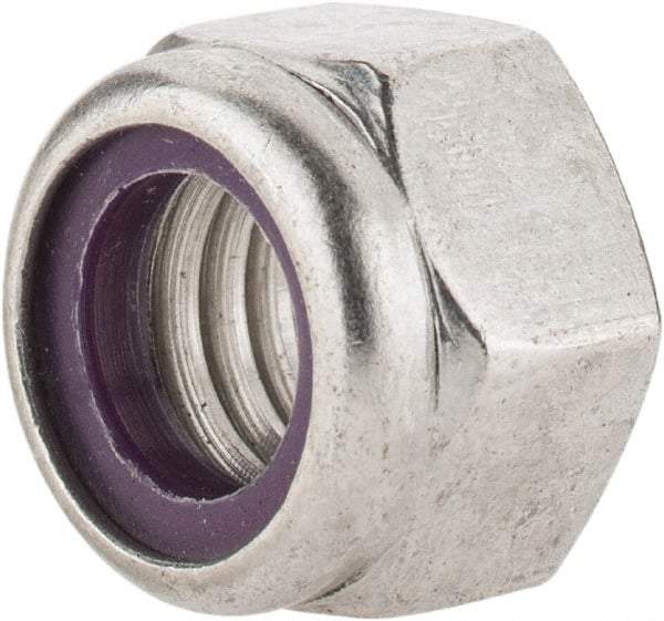 Value Collection - 7/16-14 UNC 18-8 Hex Lock Nut with Nylon Insert - 5/8" Width Across Flats, 29/64" High - USA Tool & Supply