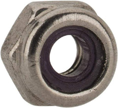 Value Collection - #5-40 UNC 18-8 Hex Lock Nut with Nylon Insert - 1/4" Width Across Flats, Uncoated - USA Tool & Supply