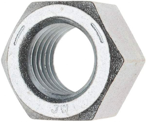 Value Collection - 1-3/8 - 6 UNC Steel Right Hand Hex Nut - 2-1/16" Across Flats, 1.206" High, Zinc Clear Finish - USA Tool & Supply