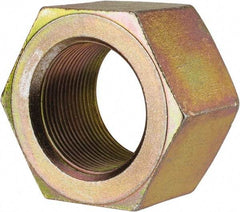 Value Collection - 1-3/4 - 12 UN Steel Right Hand Hex Nut - 2-3/4" Across Flats, 1-1/2" High, Zinc Yellow Dichromate Finish - USA Tool & Supply