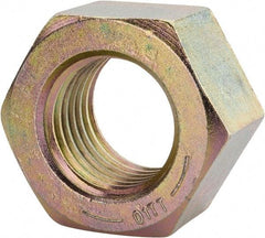 Value Collection - 2 - 4-1/2 UNC Steel Right Hand Hex Nut - 3-1/8" Across Flats, 1-23/32" High, Zinc Yellow Dichromate Finish - USA Tool & Supply