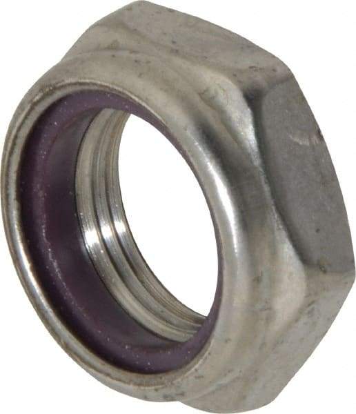 Value Collection - 1-14 UNF 18-8 Hex Lock Nut with Nylon Insert - 1-7/16" Width Across Flats, 35/64" High, Uncoated - USA Tool & Supply