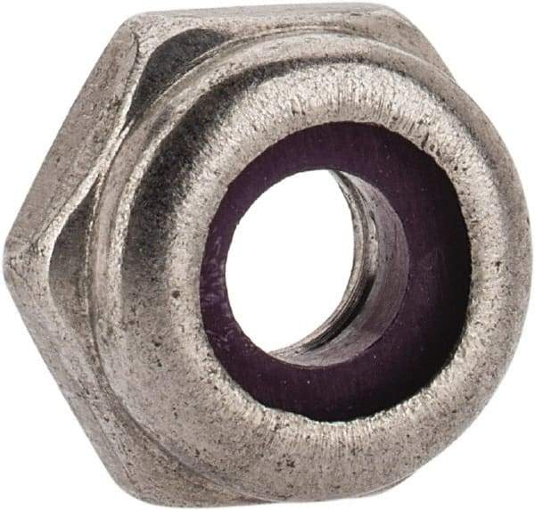 Value Collection - #10-24 UNC 18-8 Hex Lock Nut with Nylon Insert - 3/8" Width Across Flats, 3/16" High, Uncoated - USA Tool & Supply