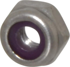 Value Collection - #8-32 UNC 18-8 Hex Lock Nut with Nylon Insert - 11/32" Width Across Flats, 3/16" High, Uncoated - USA Tool & Supply