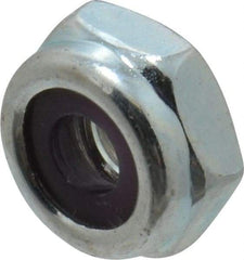 Value Collection - #10-24 UNC Grade 2 Hex Lock Nut with Nylon Insert - 3/8" Width Across Flats, 3/16" High, Zinc-Plated Finish - USA Tool & Supply