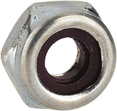 Value Collection - #5-40 UNC Grade 2 Hex Lock Nut with Nylon Insert - 1/4" Width Across Flats, 1/8" High, Zinc-Plated Finish - USA Tool & Supply