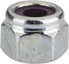 Value Collection - 1/4-20 UNC Grade 2 Heavy Hex Lock Nut with Nylon Insert - 1/2" Width Across Flats, 3/8" High, Zinc-Plated Finish - USA Tool & Supply