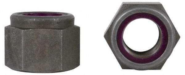 Value Collection - 7/8-9 UNC Grade 2 Heavy Hex Lock Nut with Nylon Insert - 1-7/16" Width Across Flats, 1-1/8" High, Zinc-Plated Finish - USA Tool & Supply