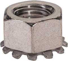 Value Collection - 3/8-16, 0.391" High, Uncoated, Stainless Steel Hex Nut with External Tooth Washer - 21/32" Washer Diam, 9/16" Width Across Flats, Grade 18-8 - USA Tool & Supply