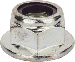 Value Collection - 3/4-10 UNC Grade 2 Hex Flange Lock Nut with Nylon Insert - 1-1/8" Width Across Flats, 13/16" High, Zinc-Plated Finish - USA Tool & Supply