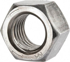 Value Collection - 1-8 UNC Steel Right Hand Hex Nut - 1-1/2" Across Flats, 55/64" High, Uncoated - USA Tool & Supply