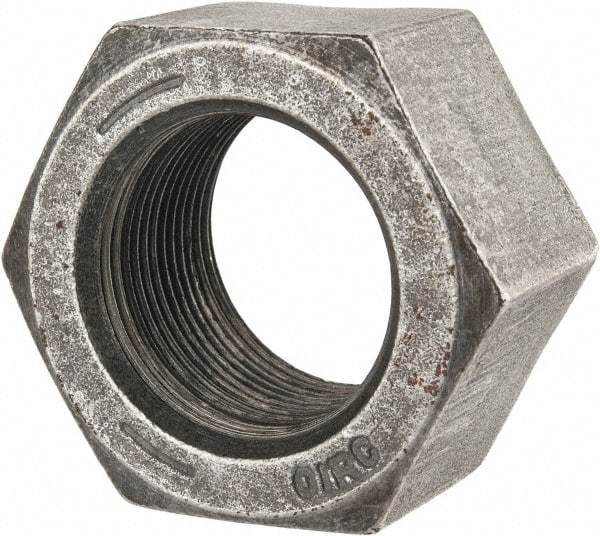 Value Collection - 1-1/2 - 12 UNF Steel Right Hand Hex Nut - 2-1/4" Across Flats, 1.317" High, Uncoated - USA Tool & Supply