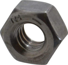 Value Collection - 1/4-20 UNC Steel Right Hand Hex Nut - 7/16" Across Flats, 0.226" High, Uncoated - USA Tool & Supply