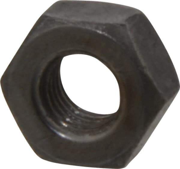 Value Collection - 1/4-28 UNF Steel Right Hand Hex Nut - 7/16" Across Flats, 7/32" High, Uncoated - USA Tool & Supply