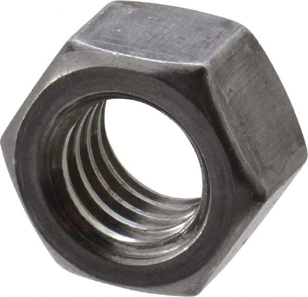 Value Collection - 3/8-16 UNC Steel Right Hand Hex Nut - 9/16" Across Flats, 21/64" High, Uncoated - USA Tool & Supply