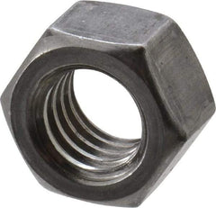Value Collection - 3/8-16 UNC Steel Right Hand Hex Nut - 9/16" Across Flats, 21/64" High, Uncoated - USA Tool & Supply