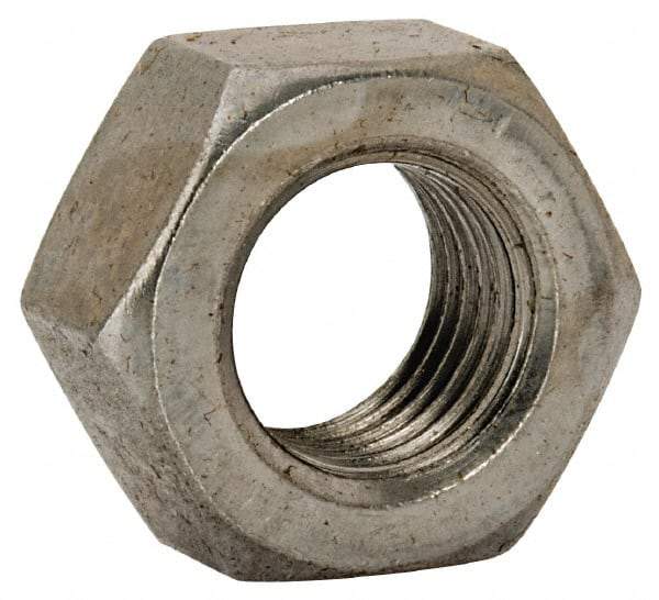 Value Collection - 7/16-20 UNF Steel Right Hand Hex Nut - 11/16" Across Flats, 3/8" High, Uncoated - USA Tool & Supply