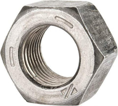 Value Collection - 9/16-18 UNF Steel Right Hand Hex Nut - 7/8" Across Flats, 0.496" High, Uncoated - USA Tool & Supply