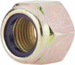 Value Collection - 1/2-20 UNF Grade 8 Hex Lock Nut with Nylon Insert - 3/4" Width Across Flats, 19/32" High, Zinc Yellow Dichromate Finish - USA Tool & Supply