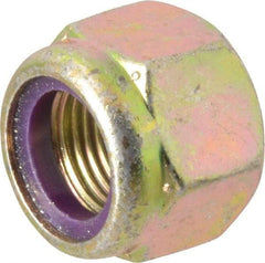 Value Collection - 5/8-18 UNF Grade 8 Hex Lock Nut with Nylon Insert - 15/16" Width Across Flats, 3/4" High, Zinc Yellow Dichromate Finish - USA Tool & Supply