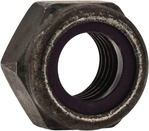 Value Collection - 5/16-24 UNF Grade 8 Hex Lock Nut with Nylon Insert - 1/2" Width Across Flats, 11/32" High, Uncoated - USA Tool & Supply